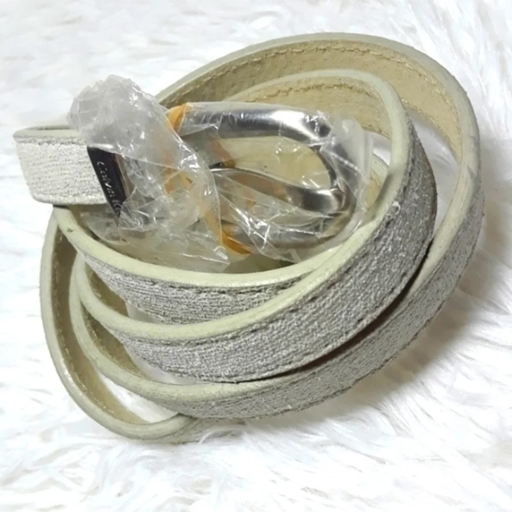 Calvin Klein Leather Concrete Buckle Belt